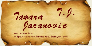Tamara Jaranović vizit kartica